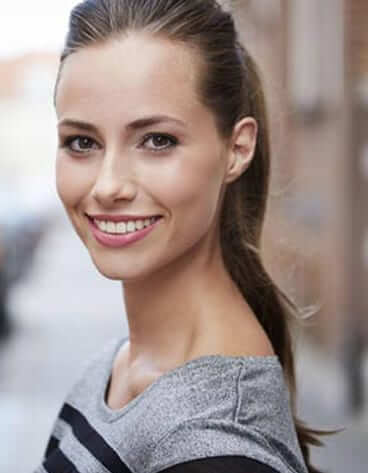 brunette woman smiling