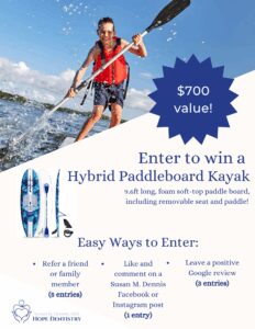 Q2 giveaway of a hybrid paddleboard kayak